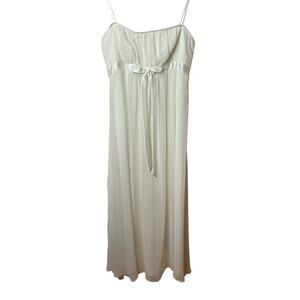 Jessica McClintock White Spaghetti Straps Empire Waist Dress Women's Size 12